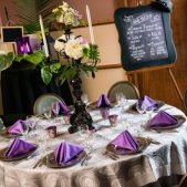 Purple & Grey Table Setting